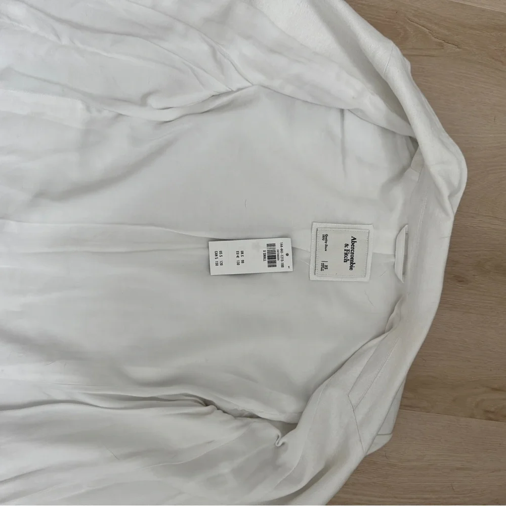 Abercrombie & Fitch NWT White Linen Blend Blazer - Picture 13 of 14